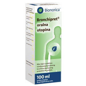 Pakiranje Bronchipret oralne otopine od 100 ml za ublažavanje akutnog bronhitisa s produktivnim kašljem.