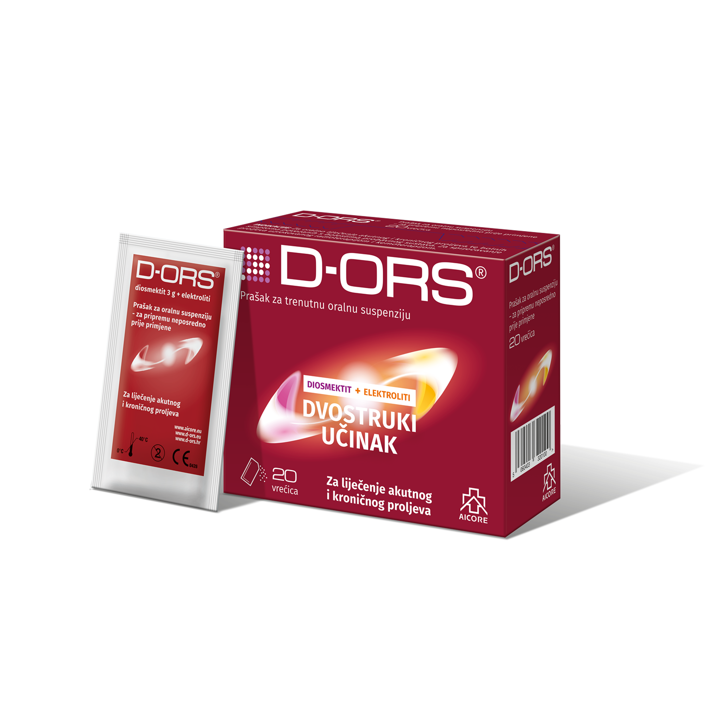Pakiranje medicinskog proizvoda D-ORS-a za liječenje akutnog i kroničnog proljeva